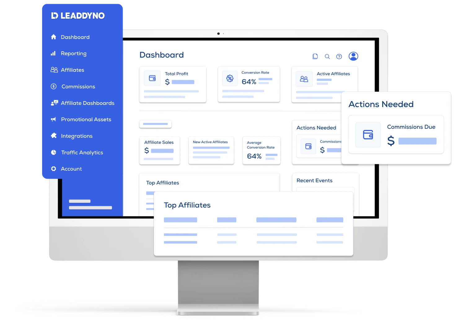 LeadDyno affiliate tracking dashboard – best Tapfiliate alternative for unlimited clicks, conversions and commission plans