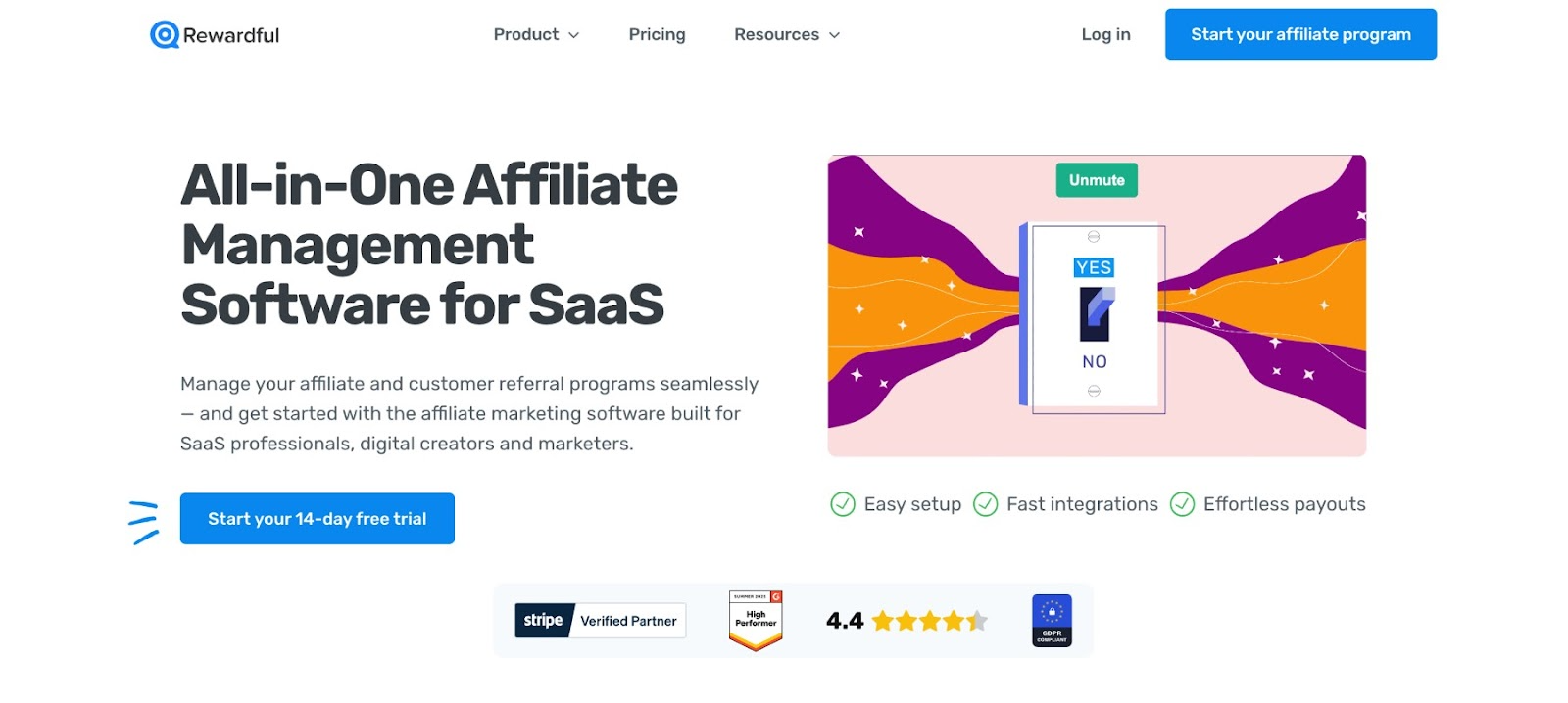 Rewardful front page