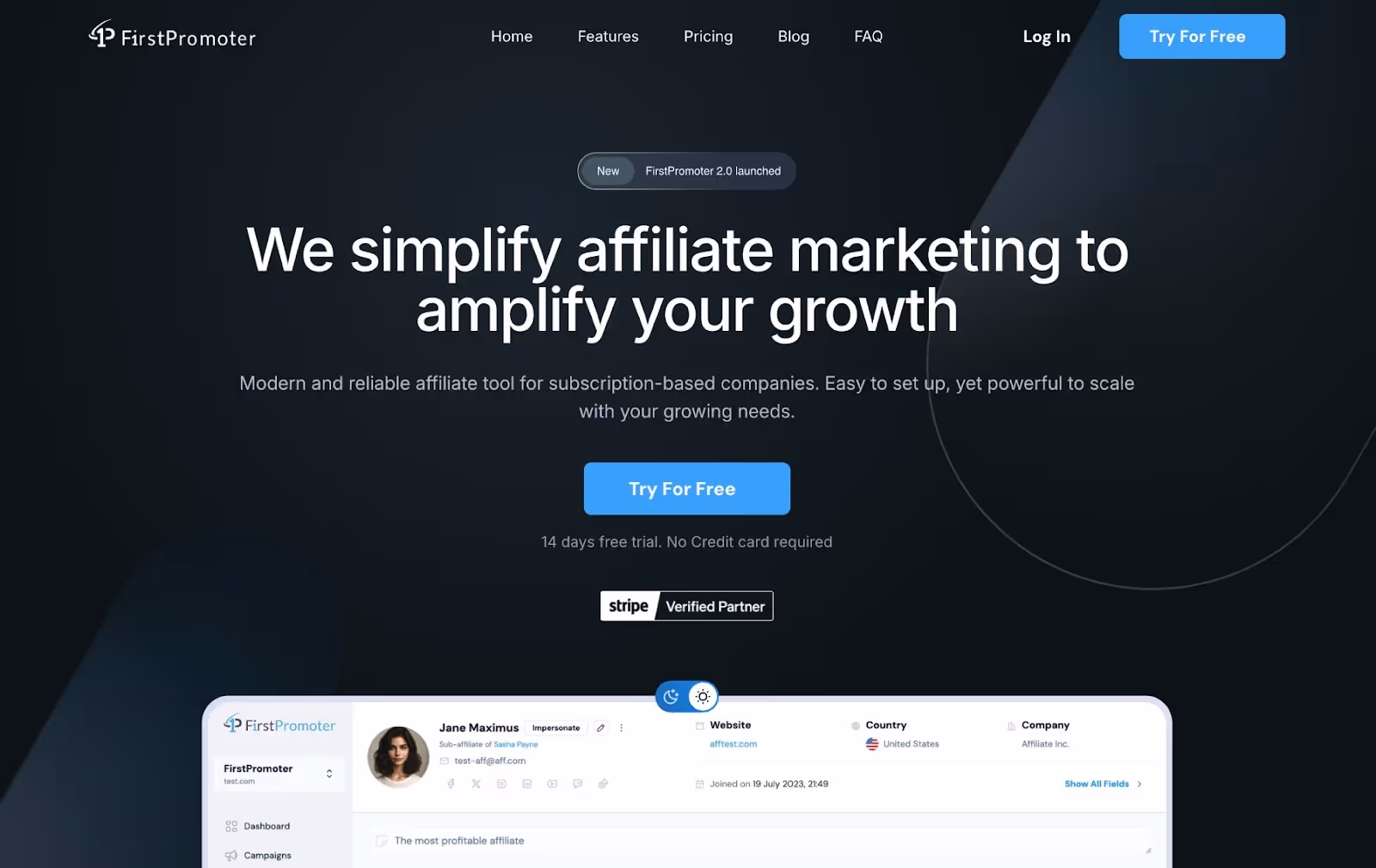 FirstPromoter front page