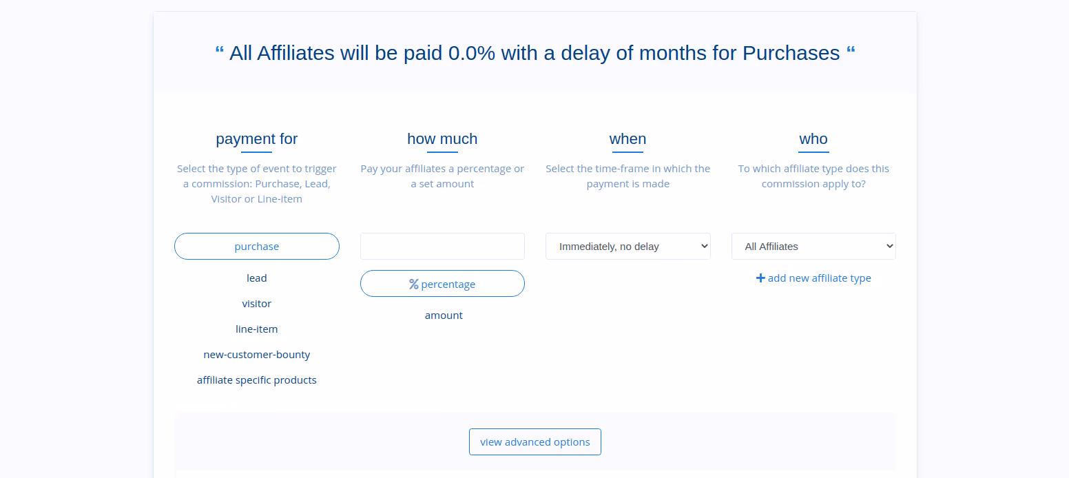 LeadDyno commission setup page 