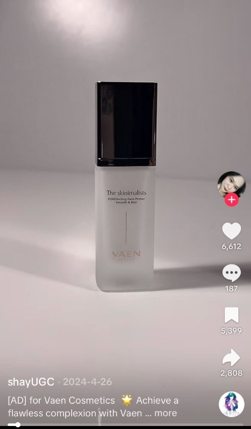 UGC video content for makeup brand