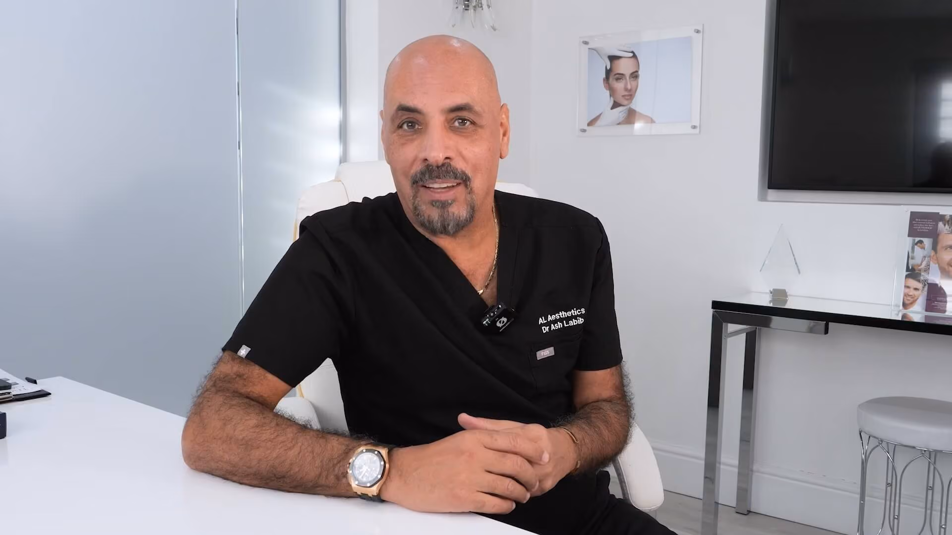 Dr. Ash Labib at an aesthetics clinic.