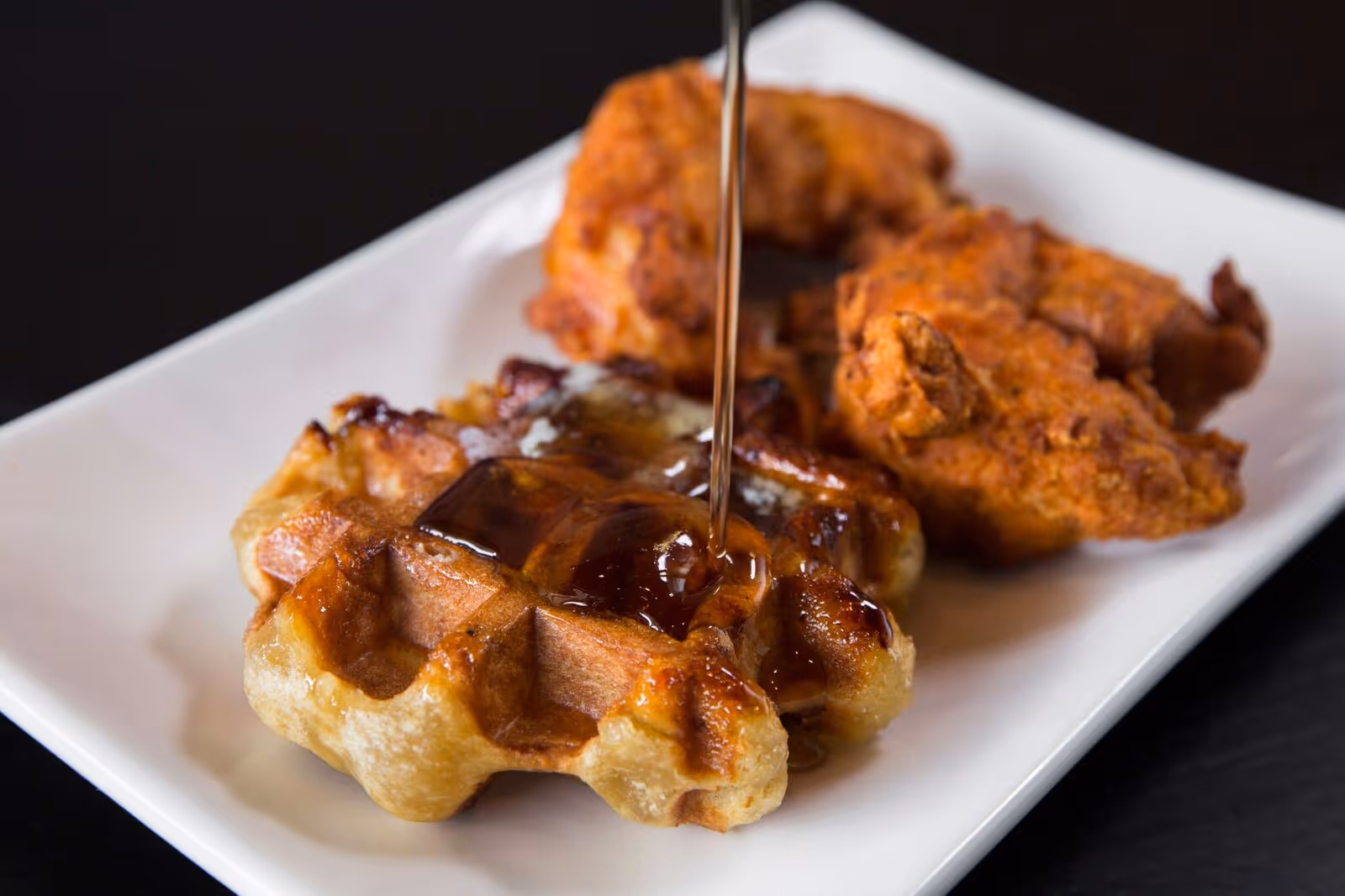 chicken and waffles from atomic wings