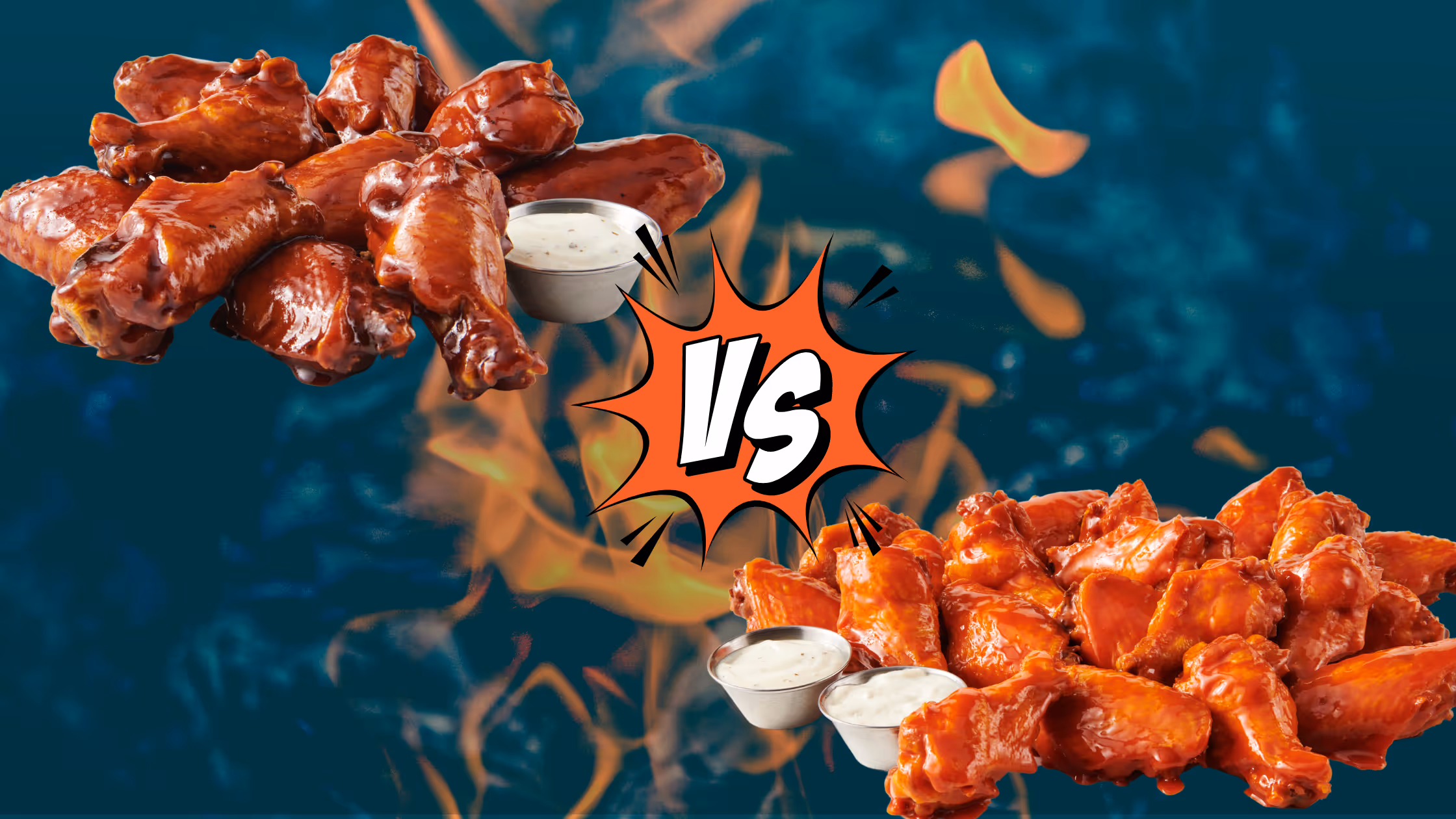 Spicy vs. mild atomic chicken wings