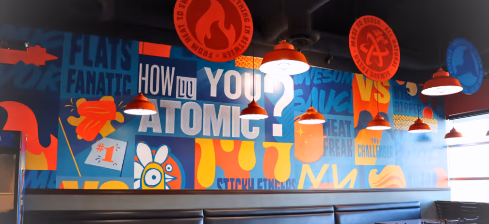 The Inside of an Atomic Wings Location