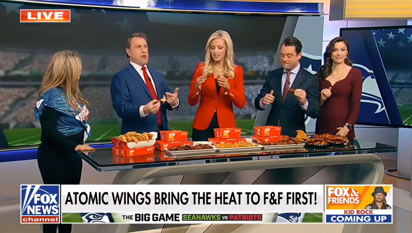 Fox & Friends First hosts try Atomic Wings ahead of the big game