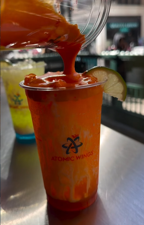 A dirty soda, a new drink offering at Atomic Wings