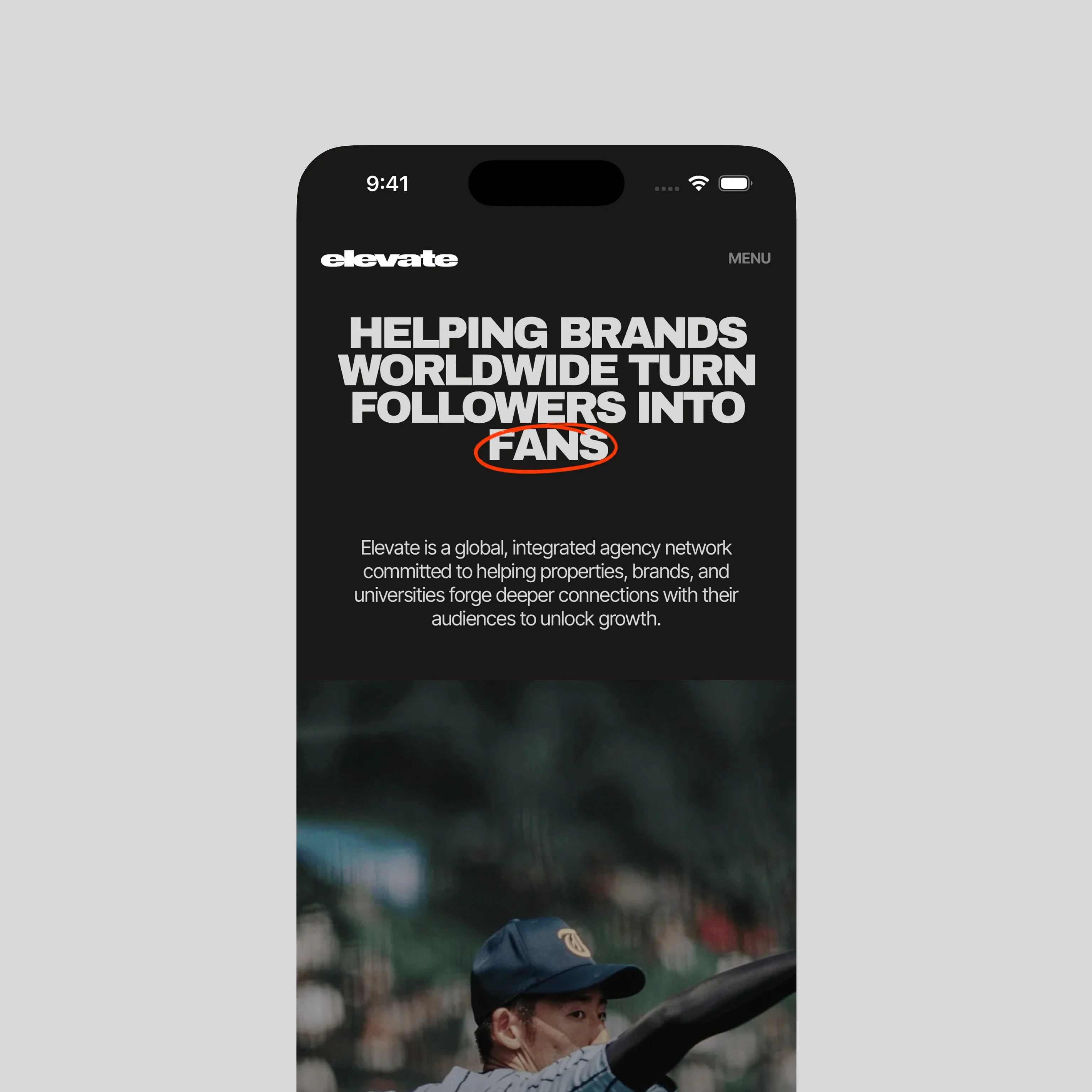 Mobile homepage