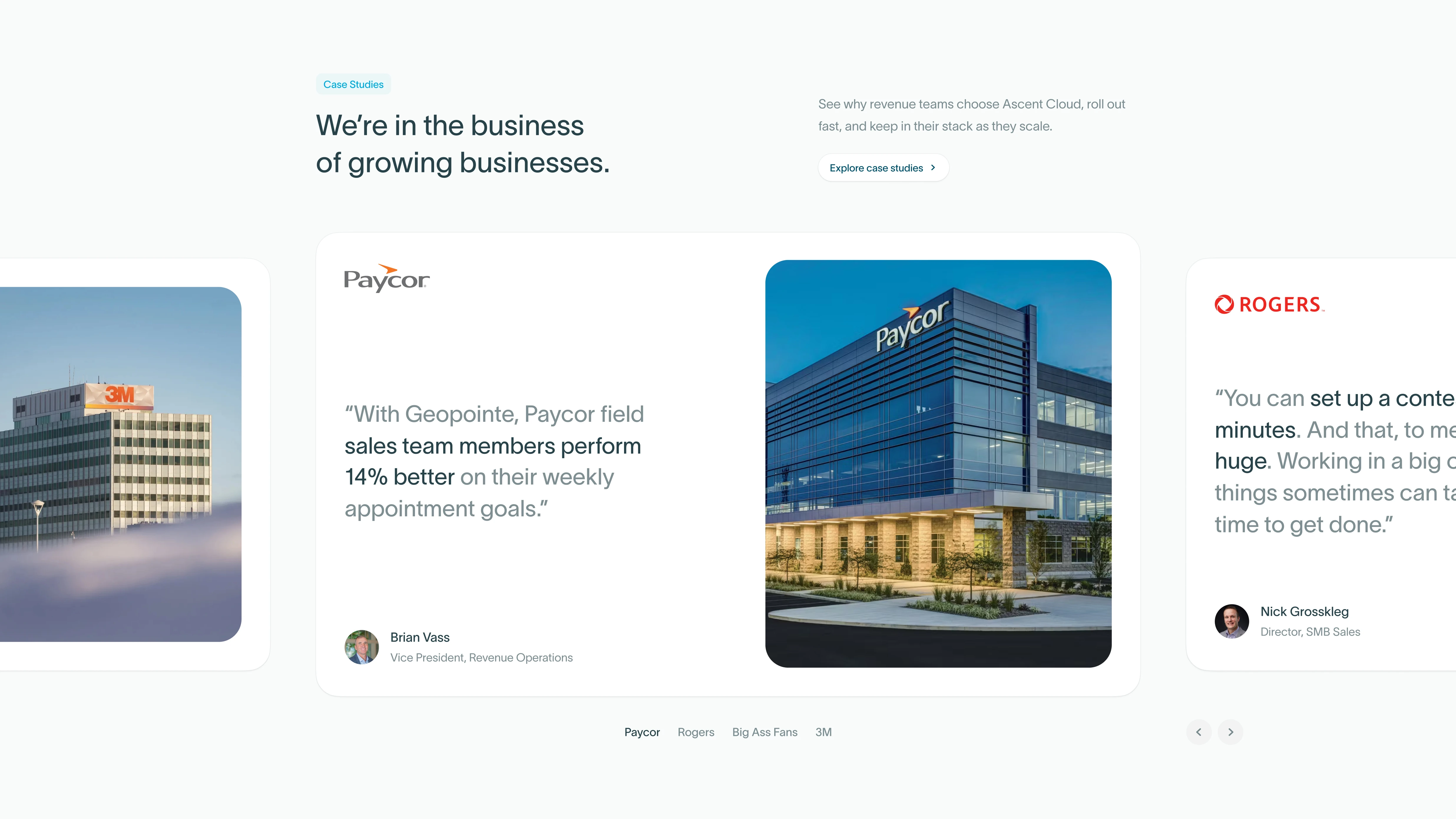 Case Studies section