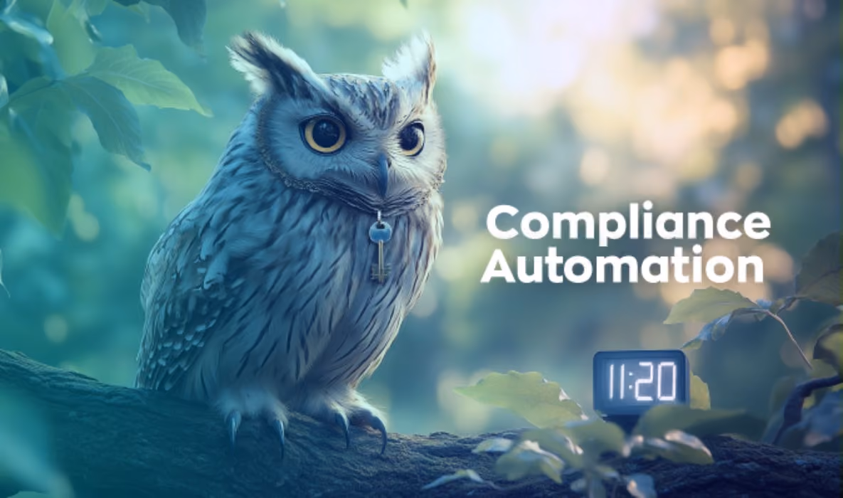 Owl with key necklace beside digital clock