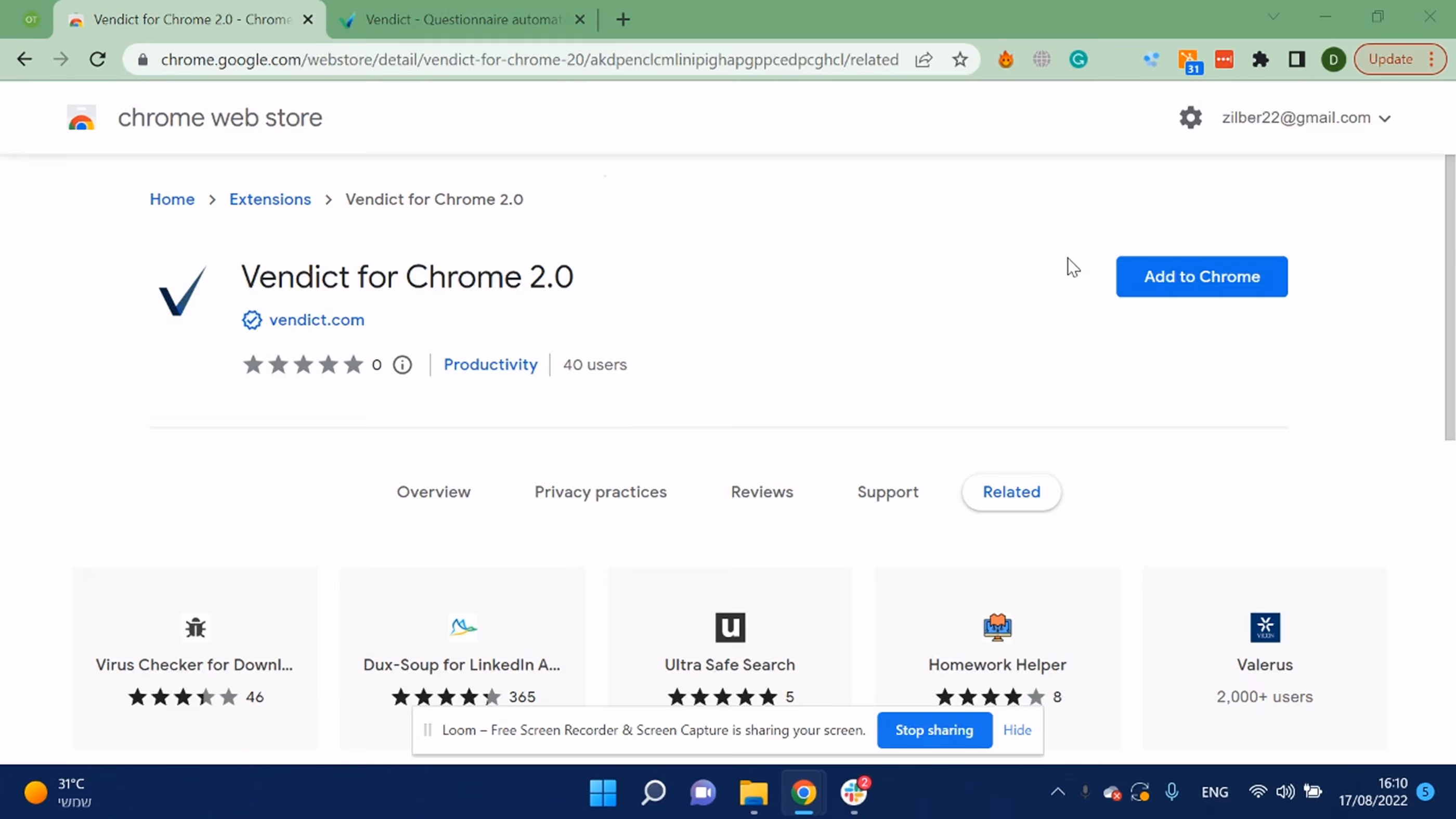 illustration with Vendict logo and Google Chrome icon