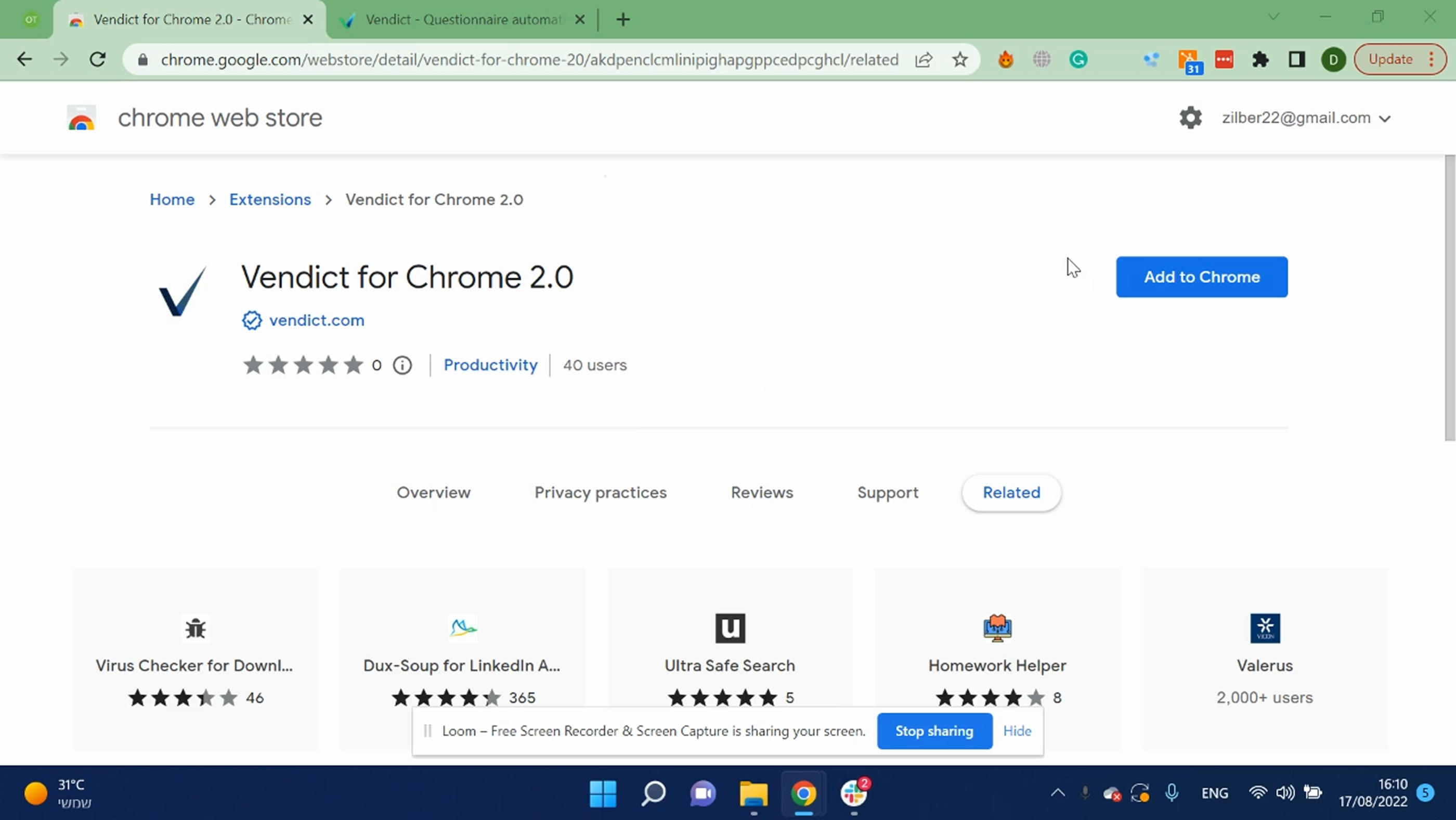 illustration with Vendict logo and Google Chrome icon