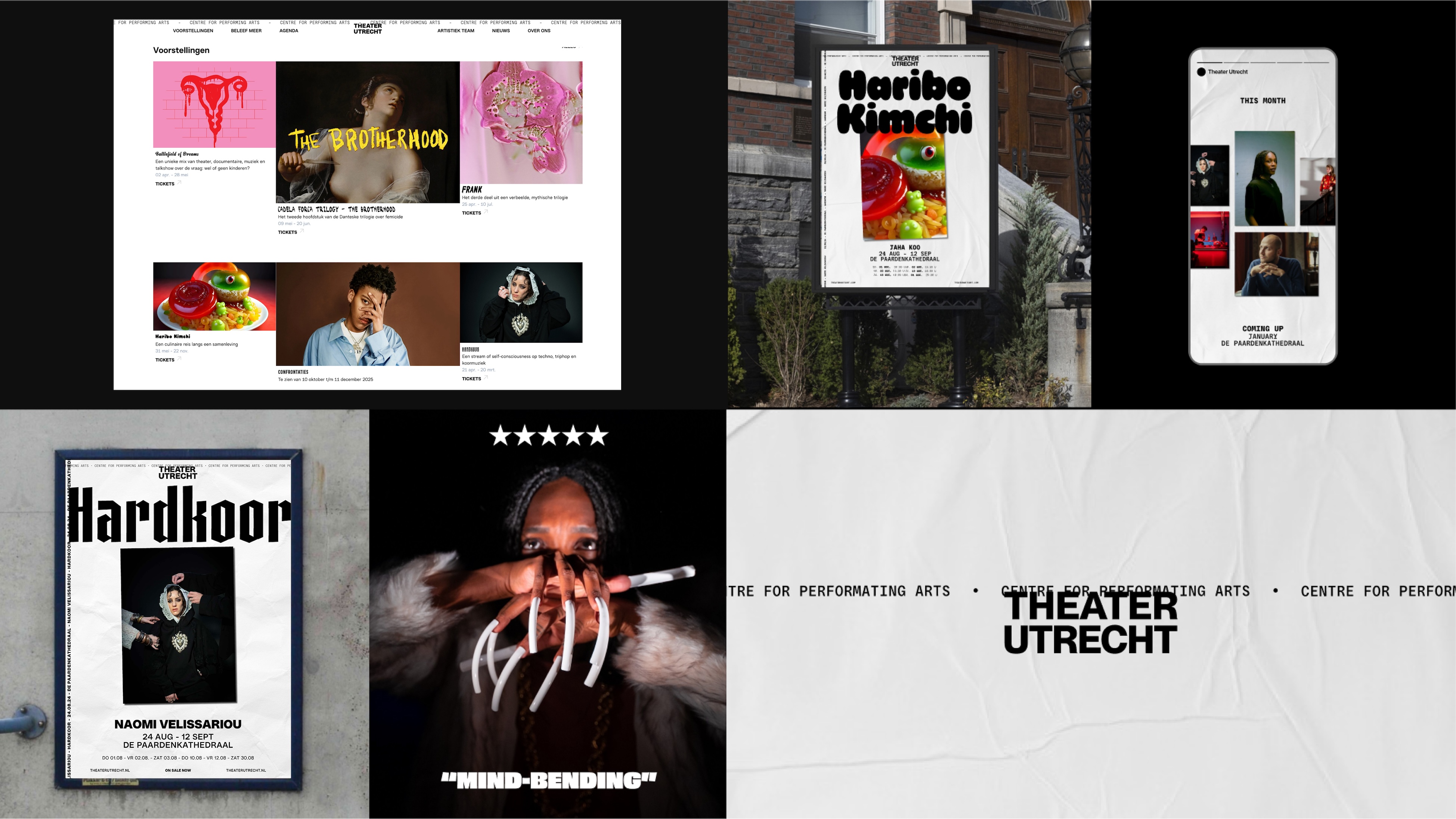 Drie verschillende posters van Theatervoorstellingen