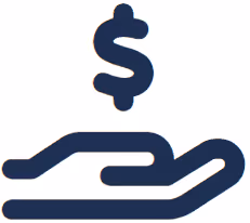 Hand holding money icon