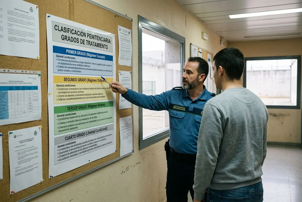 Descubre cómo funciona la clasificación penitenciaria en España. Analizamos cada grado penitenciario, los criterios de clasificación en grado y el régimen penitenciario aplicable.