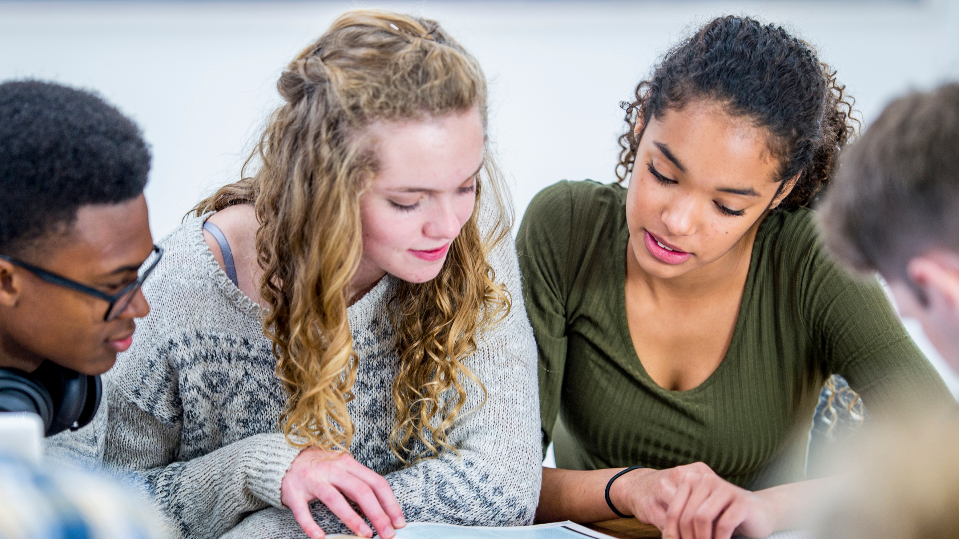 Family walking through the woods