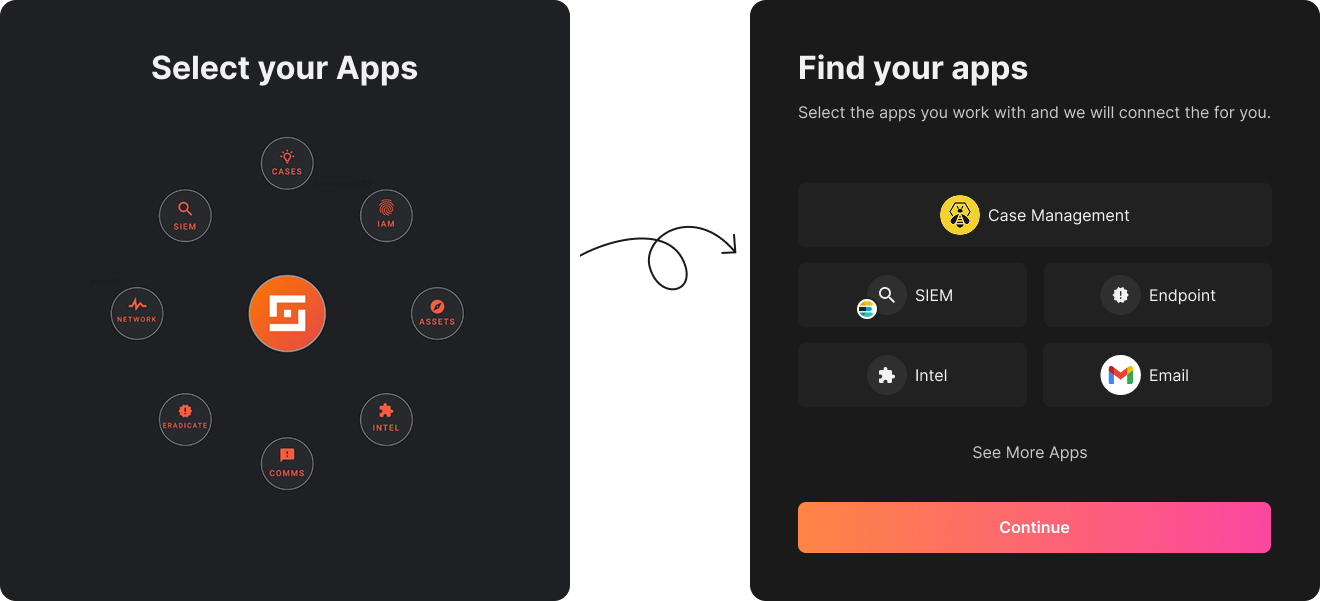 screenshot of old onbaording to new
