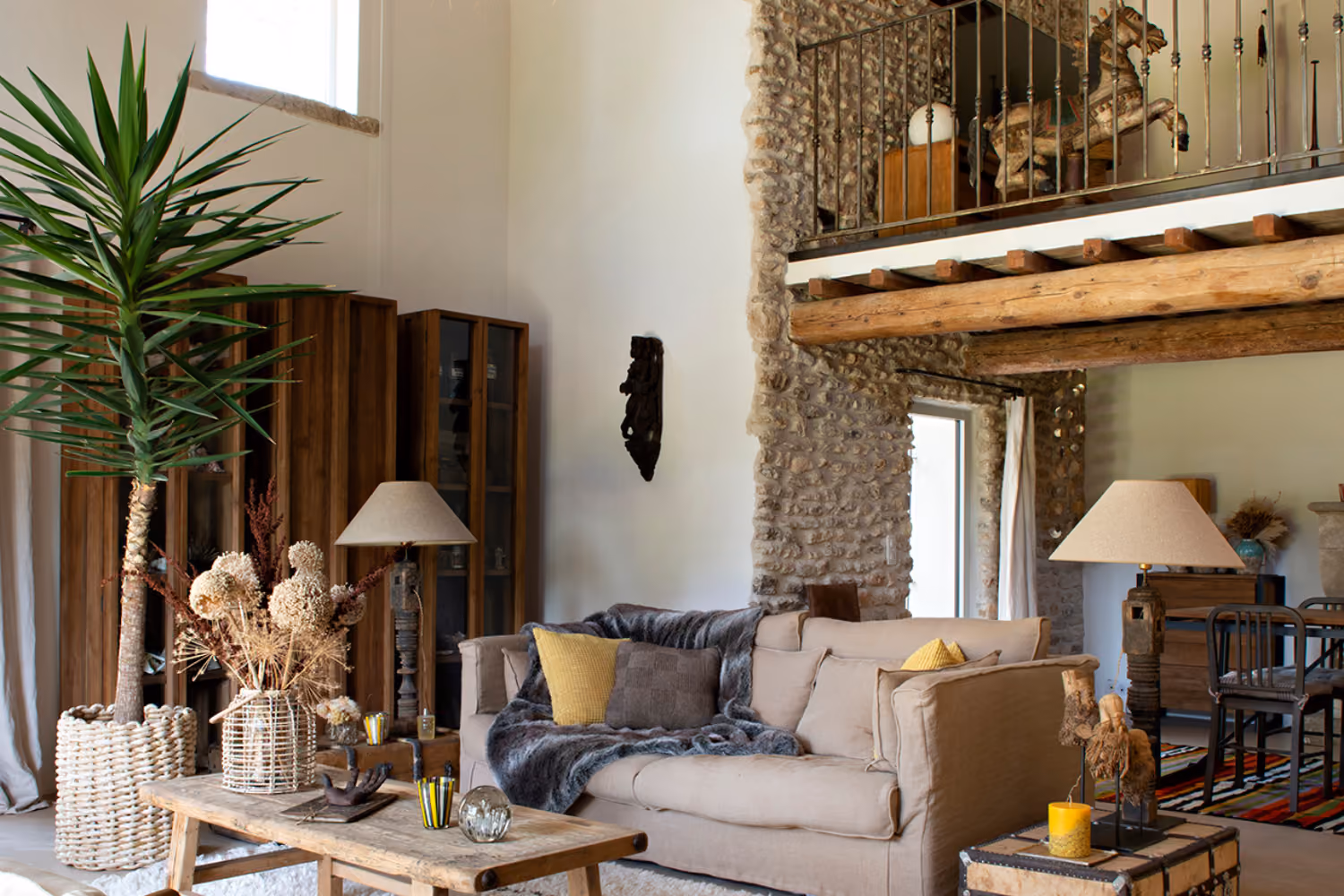 Natural stone home surrounded by nature