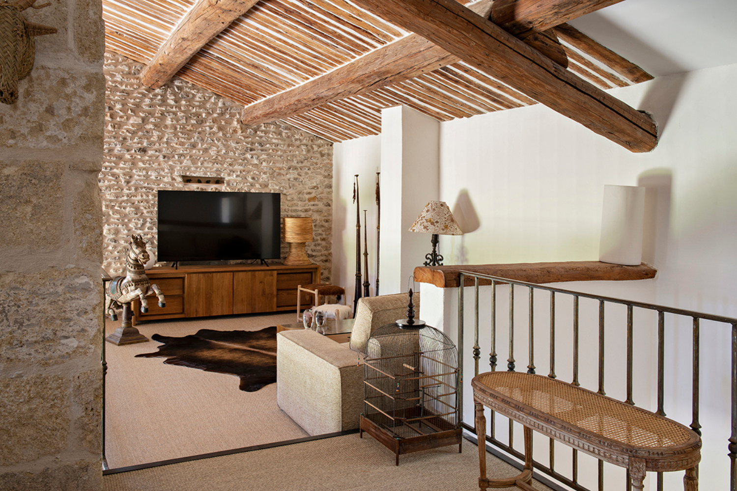 Natural stone home surrounded by nature