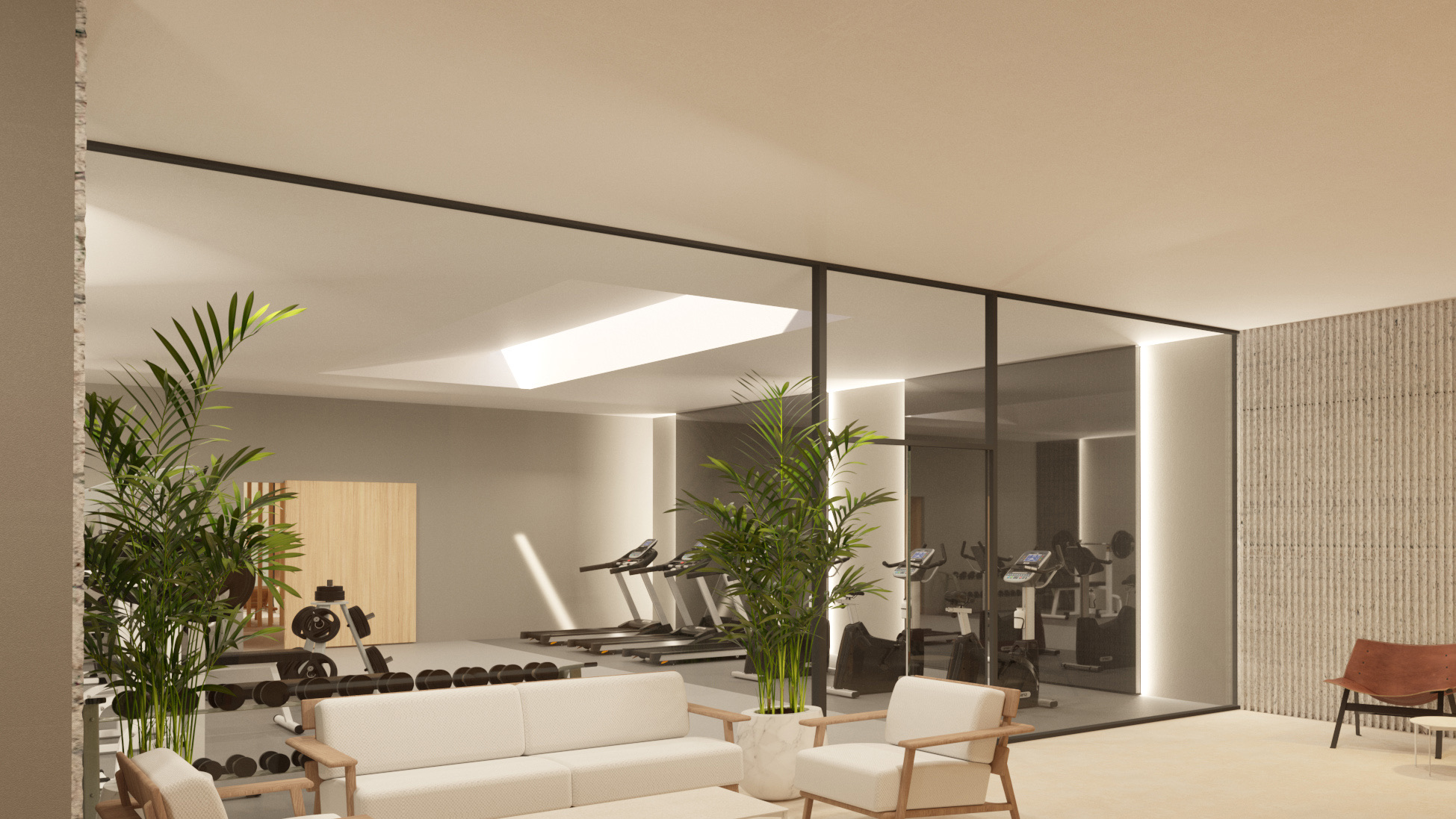 Waves Santa Eulalia terrace apartment with ocean and port views with multiple swimming pools, rooftop terrace