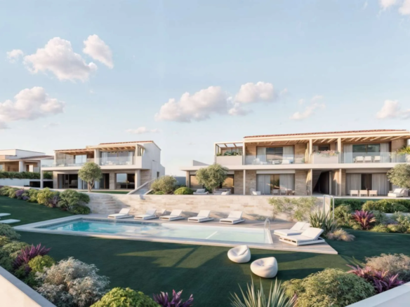 Sardinia terrace apartment with pool and view of the sea