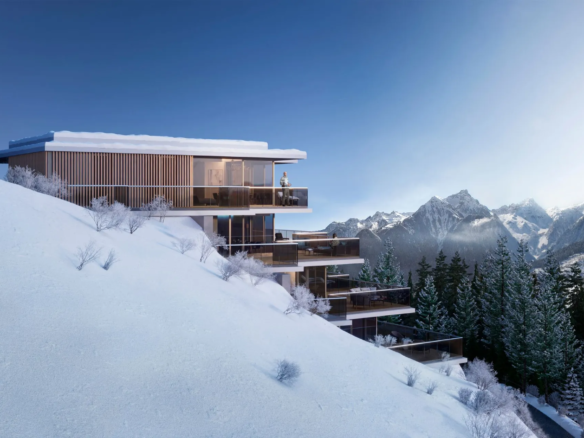 Austrian Alps – Contemporary new-build terrace apartment with stunning mountain views and private sauna