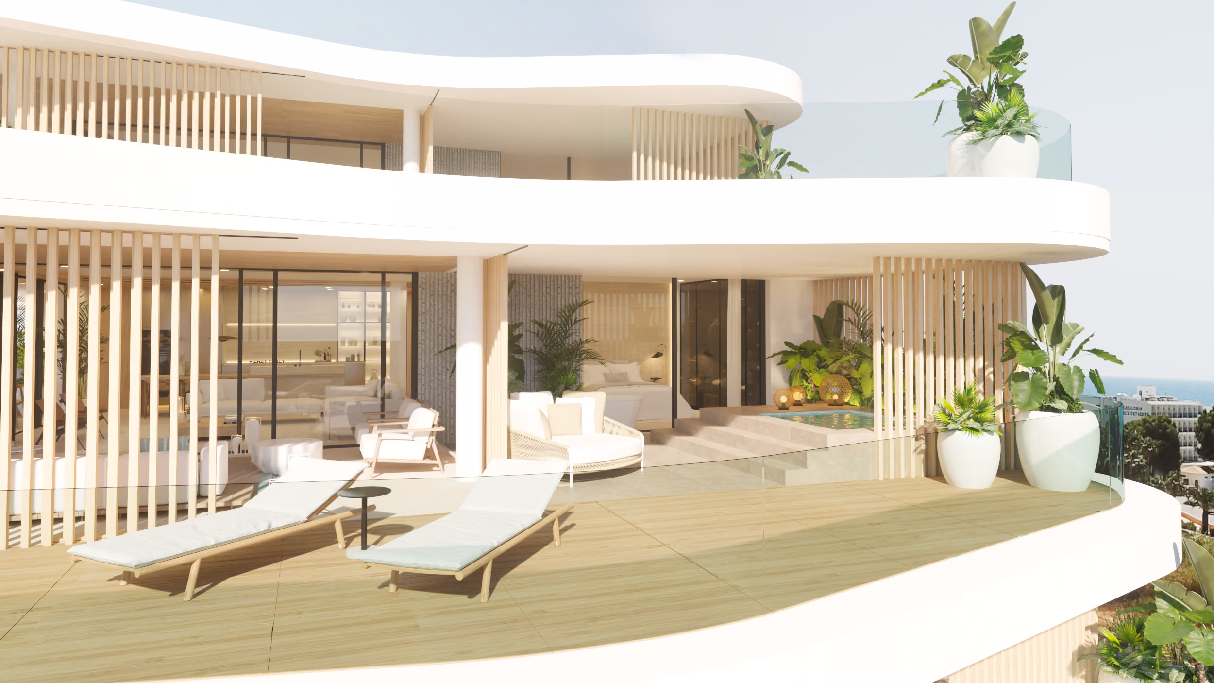 Waves Santa Eulalia terrace apartment