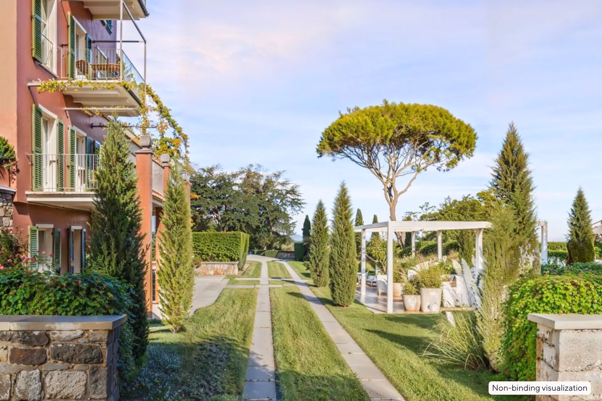 Arizzano terrace apartment in historic villa