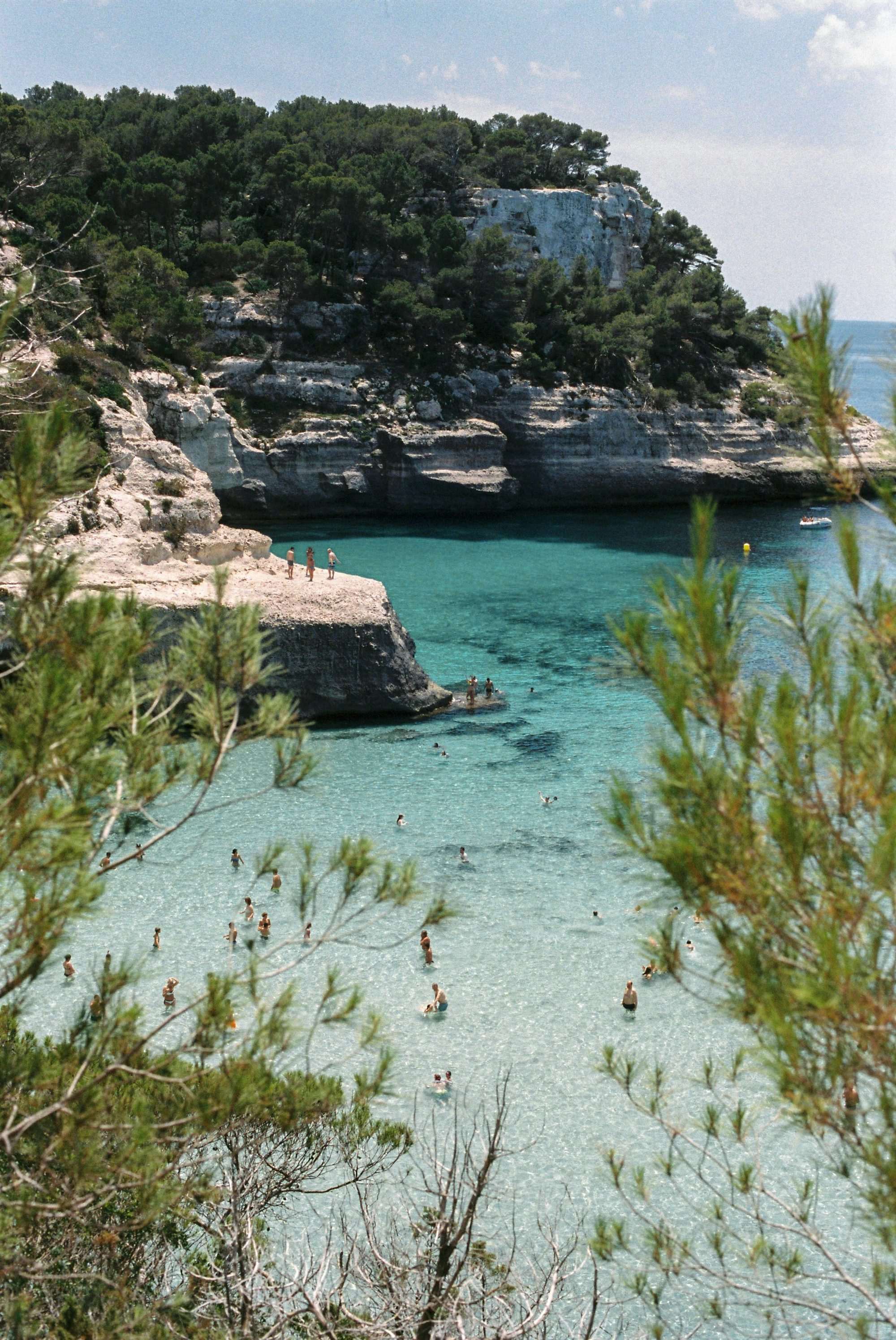 Rocky cove coastline in Menorca, Spain