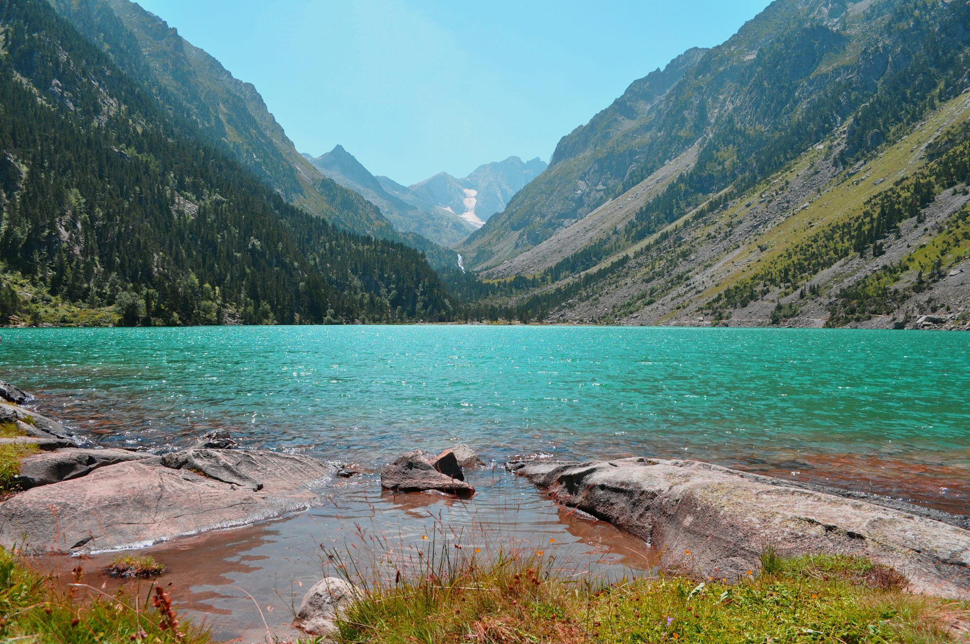 Pyrenees mountain lake landscape