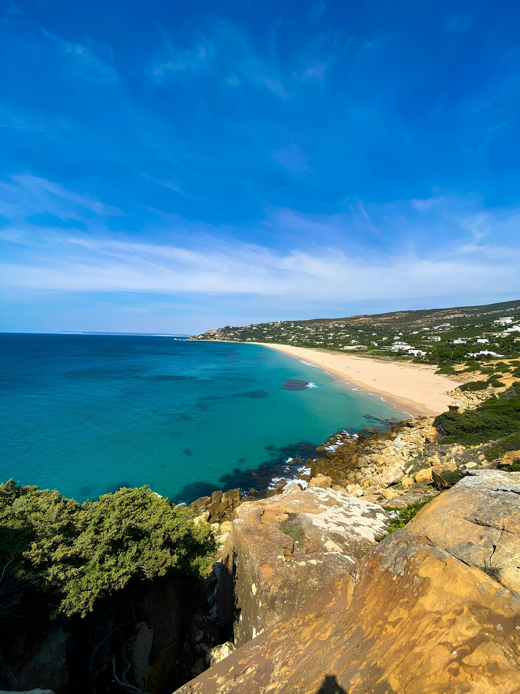 Coastal cliff view in Tarifa, Costa de la Luz, Spain