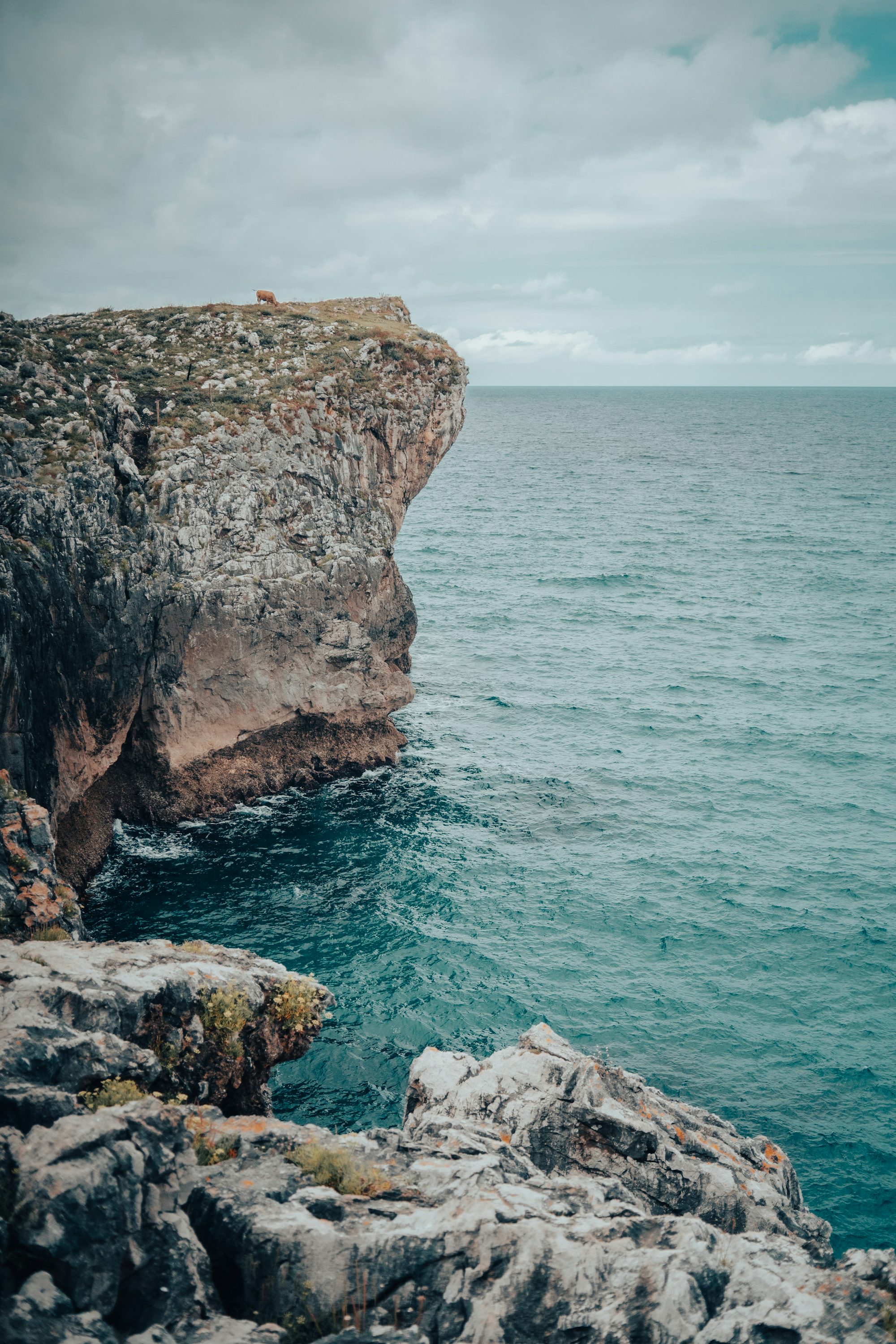 Rocky coastline in Asturias, Spain