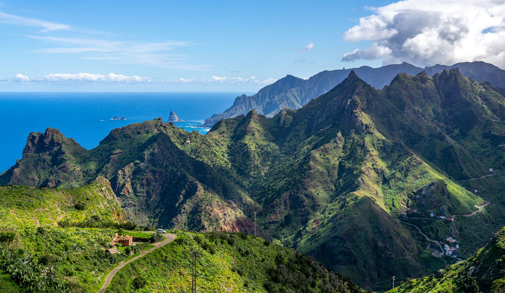 Coastal mountain landscape in Tenerife, Spain