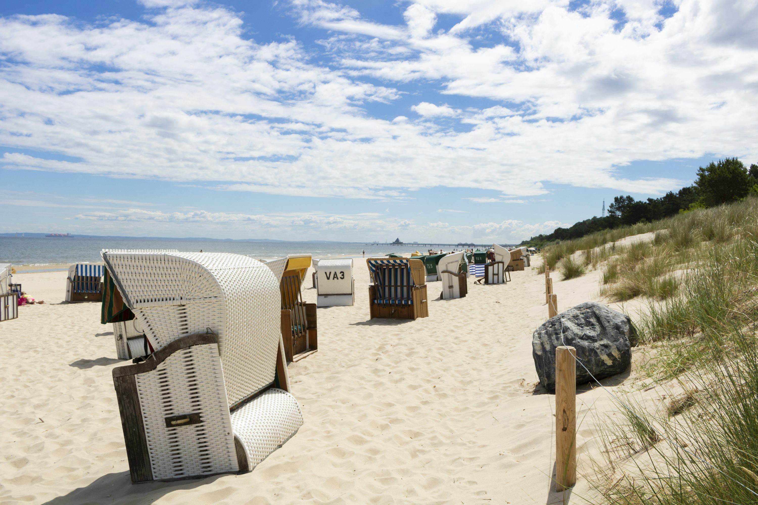 Bench overlooking the Baltic Sea coast in Germany