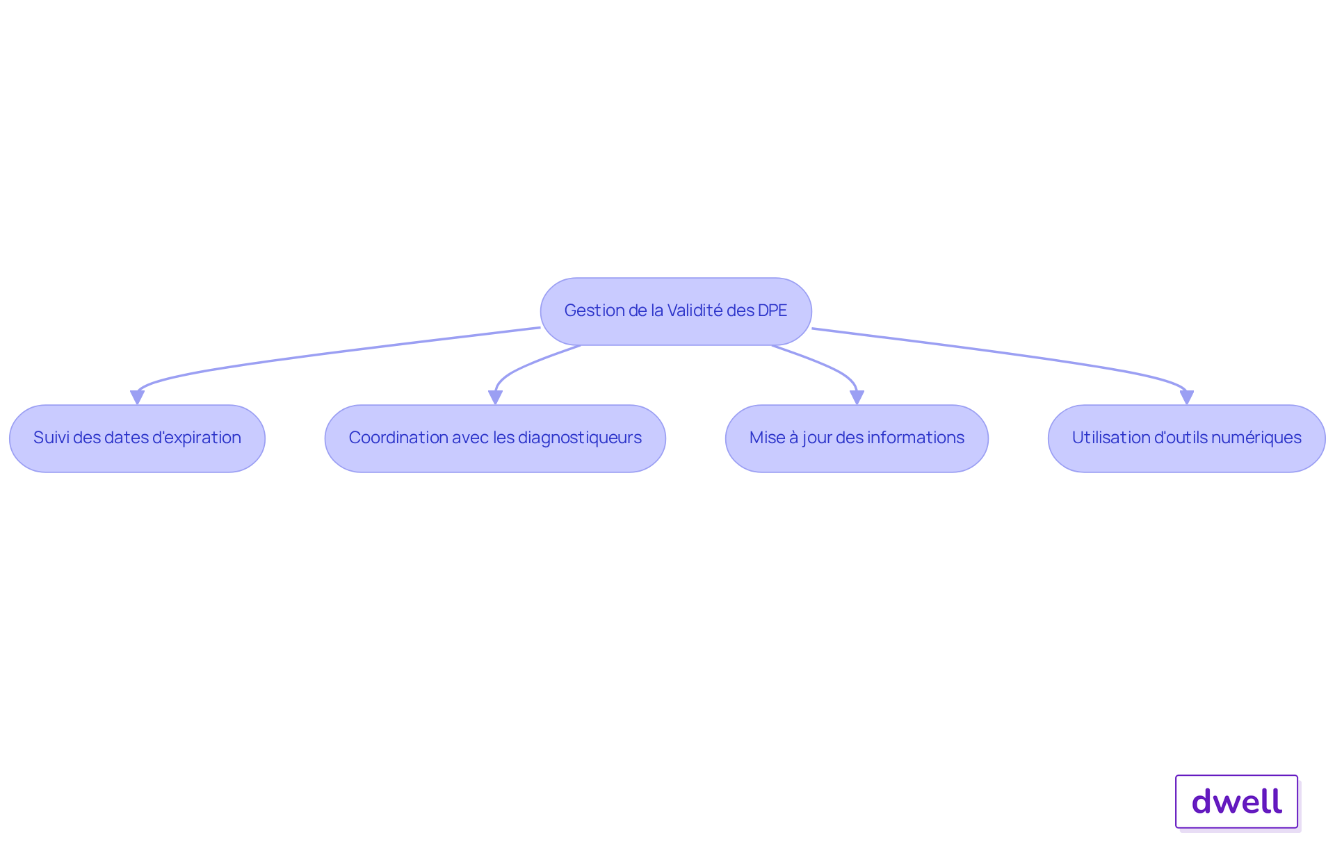 Chaque étape représente une action essentielle dans la gestion des DPE. Suivez les flèches pour voir comment chaque action interagit avec les autres dans le processus global. Chaque étape représente une action essentielle dans la gestion des DPE. Suivez les flèches pour voir comment chaque action interagit avec les autres dans le processus global.