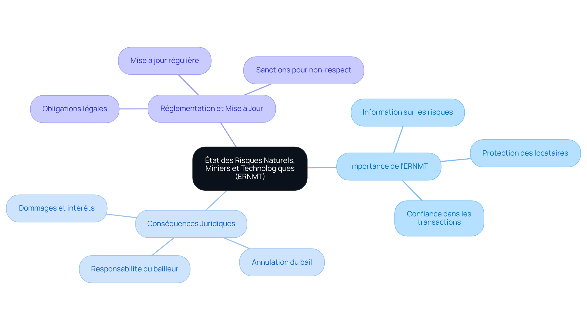 Le nœud central représente l'ERNMT, tandis que les branches montrent son importance, les conséquences d'une omission, et les exigences réglementaires. Suivez les sous-branches pour explorer chaque aspect en détail. Le nœud central représente l'ERNMT, tandis que les branches montrent son importance, les conséquences d'une omission, et les exigences réglementaires. Suivez les sous-branches pour explorer chaque aspect en détail.