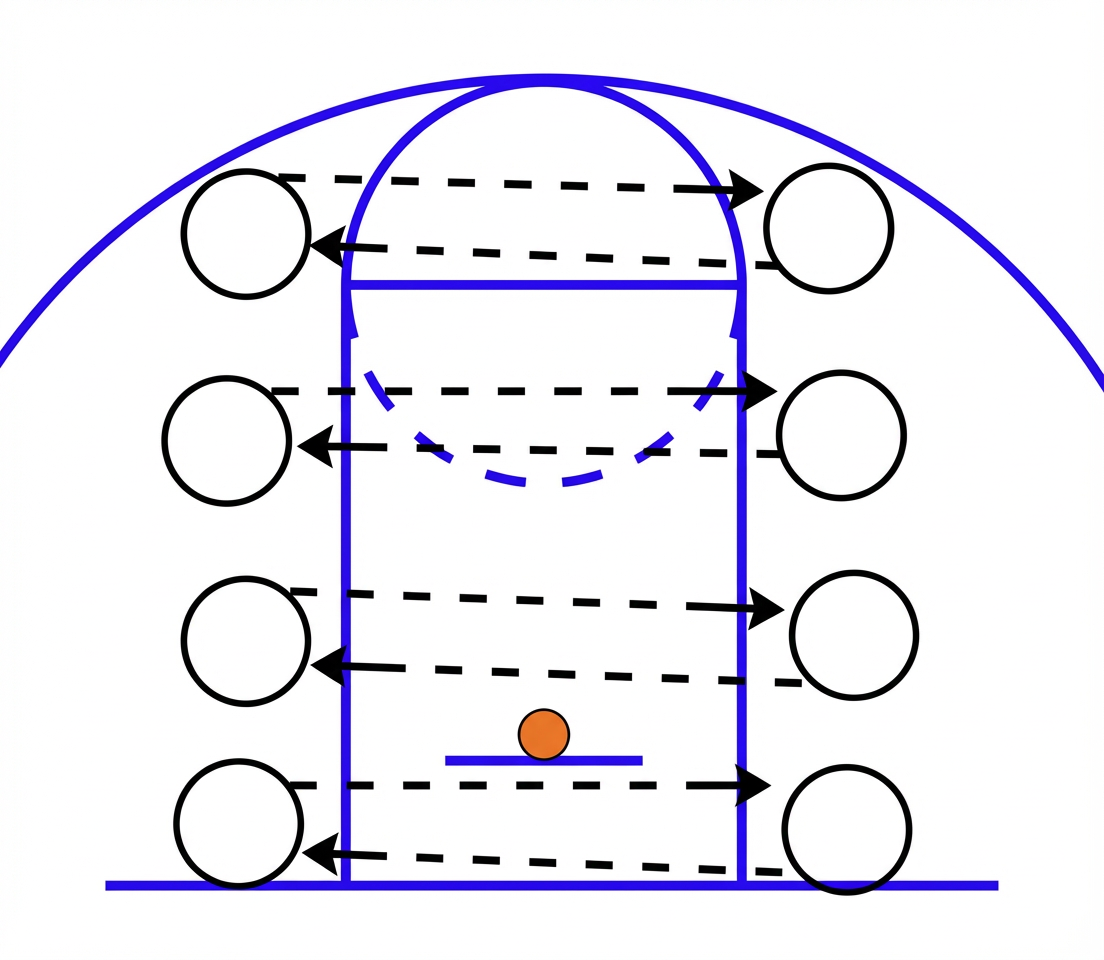 Bounce pass drill court positioning diagram