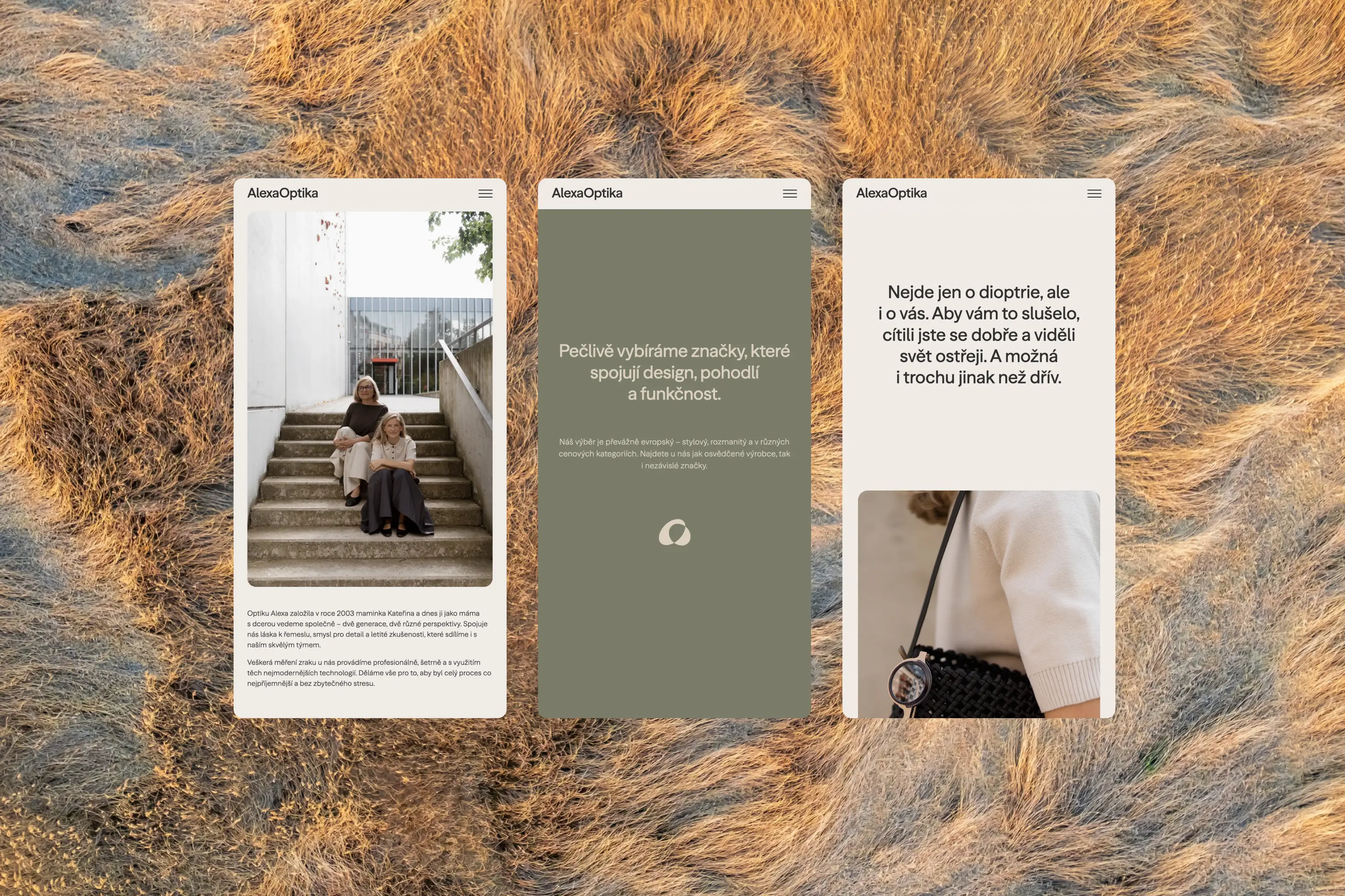 Ukázky mobilní varianty webu