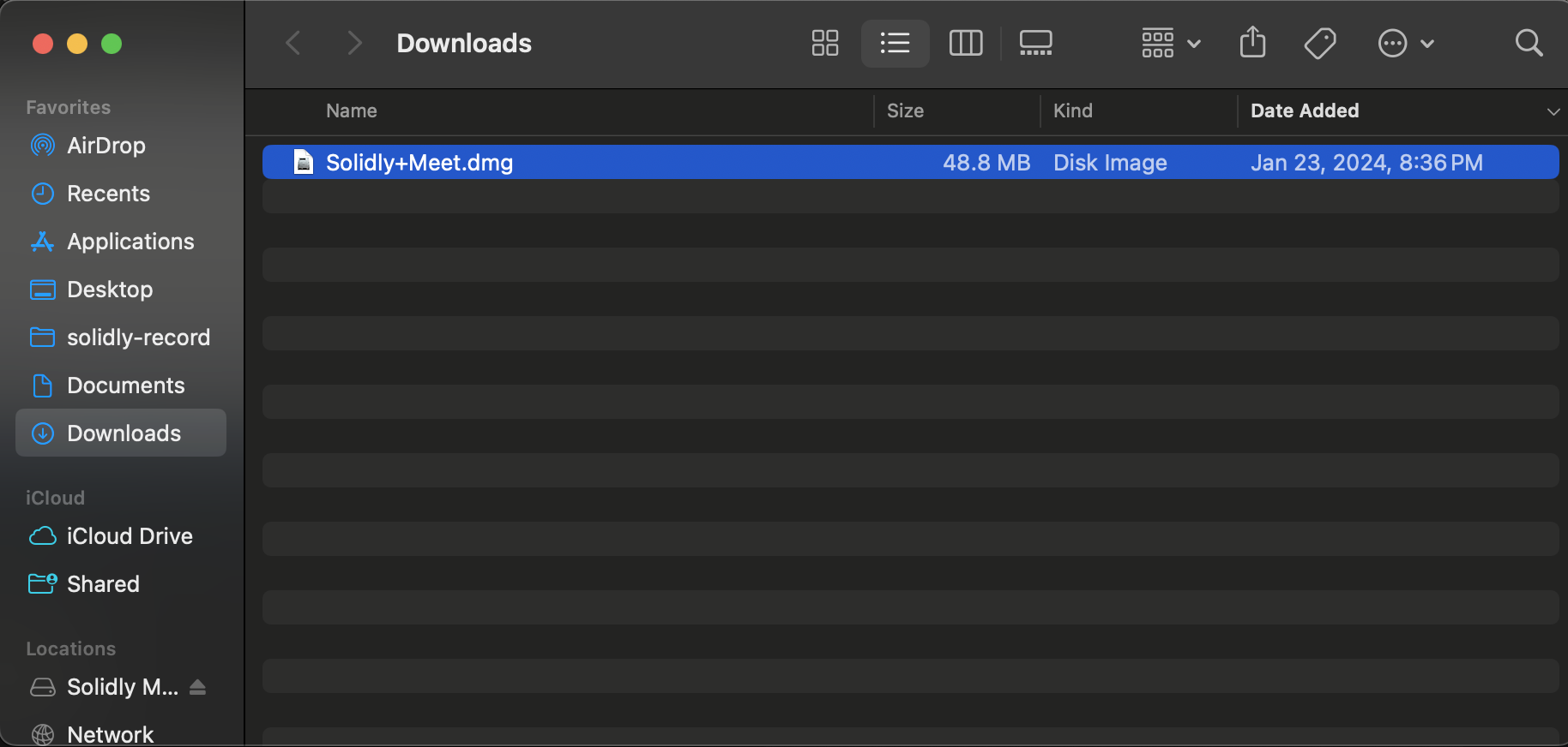 Downloads folder on Mac