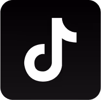 TikTok alkalmazás ikon fekete háttéren.