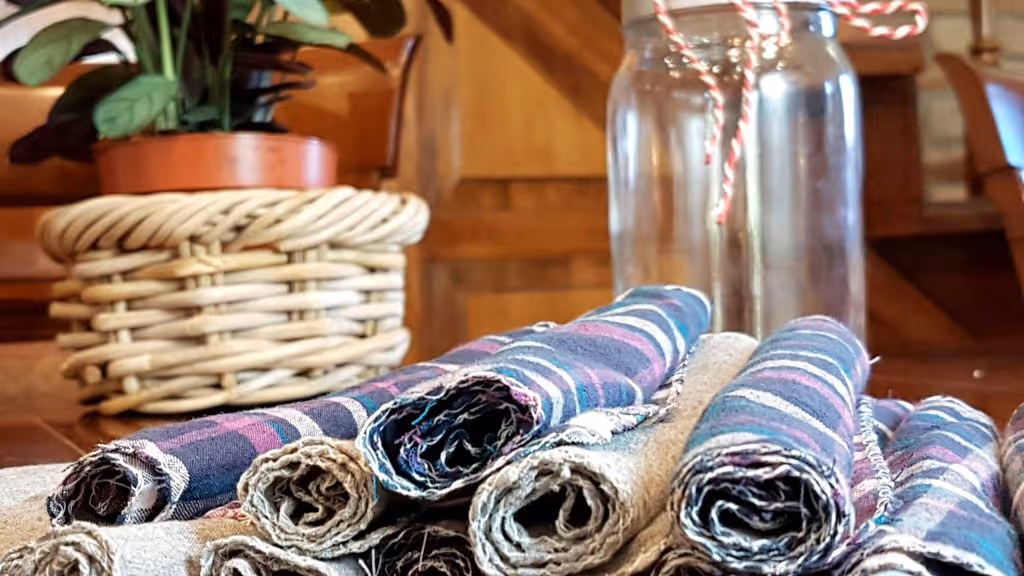 textil kendők elkopott pamut flanell ruhából kivágva