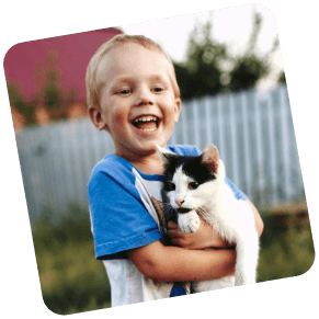 Boy with cat