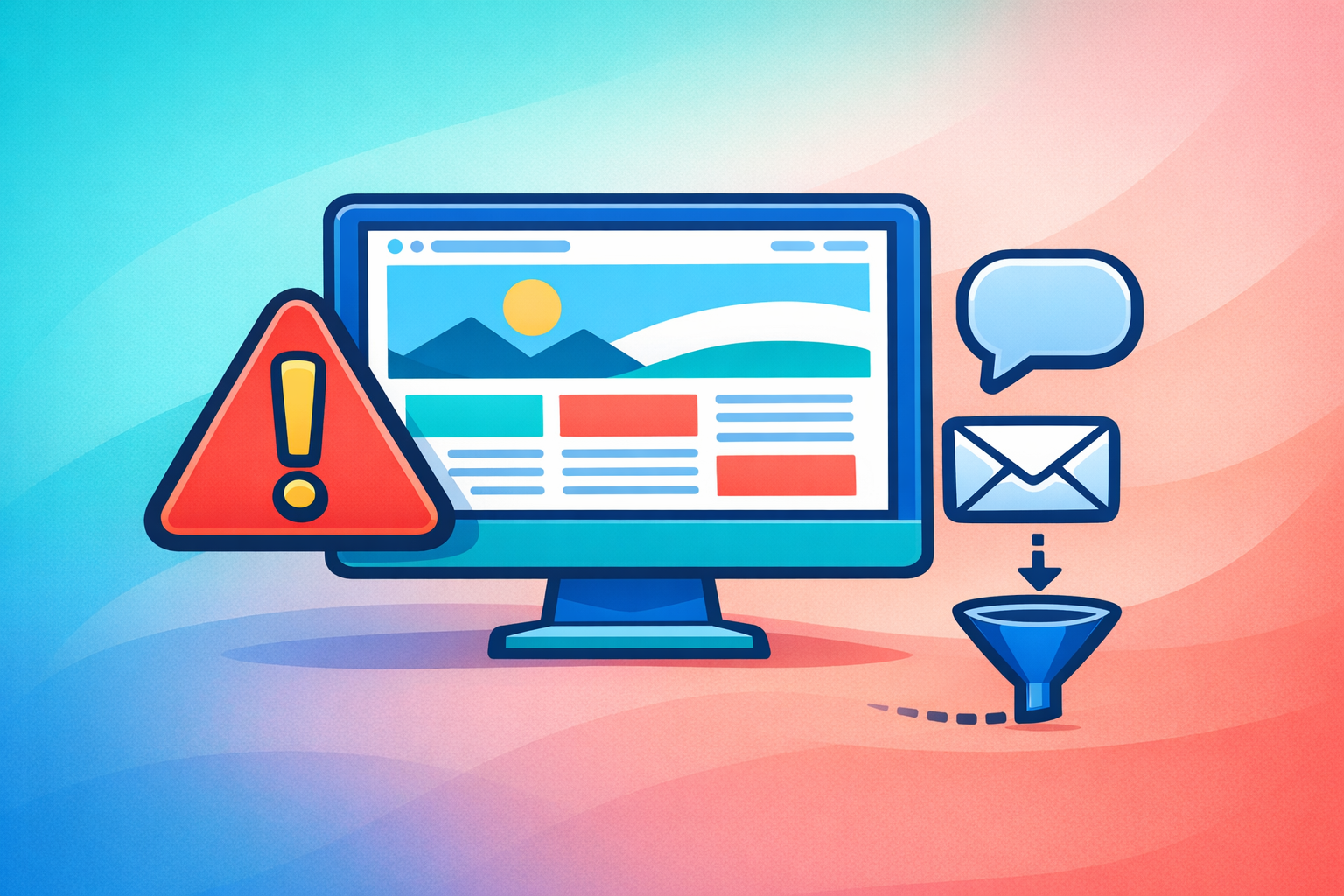 Illustration zum Thema: Warum deine schöne Website trotzdem keine Anfragen bringt