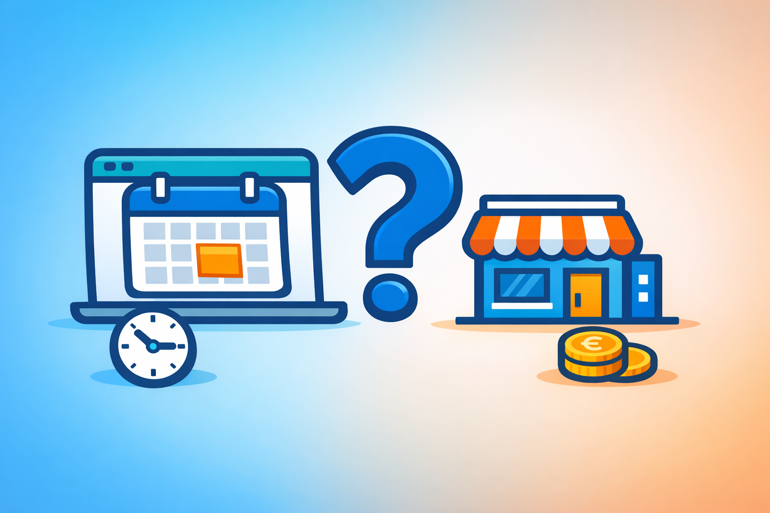 Illustration zum Thema: Braucht deine KMU-Website wirklich eine Online-Terminbuchung?