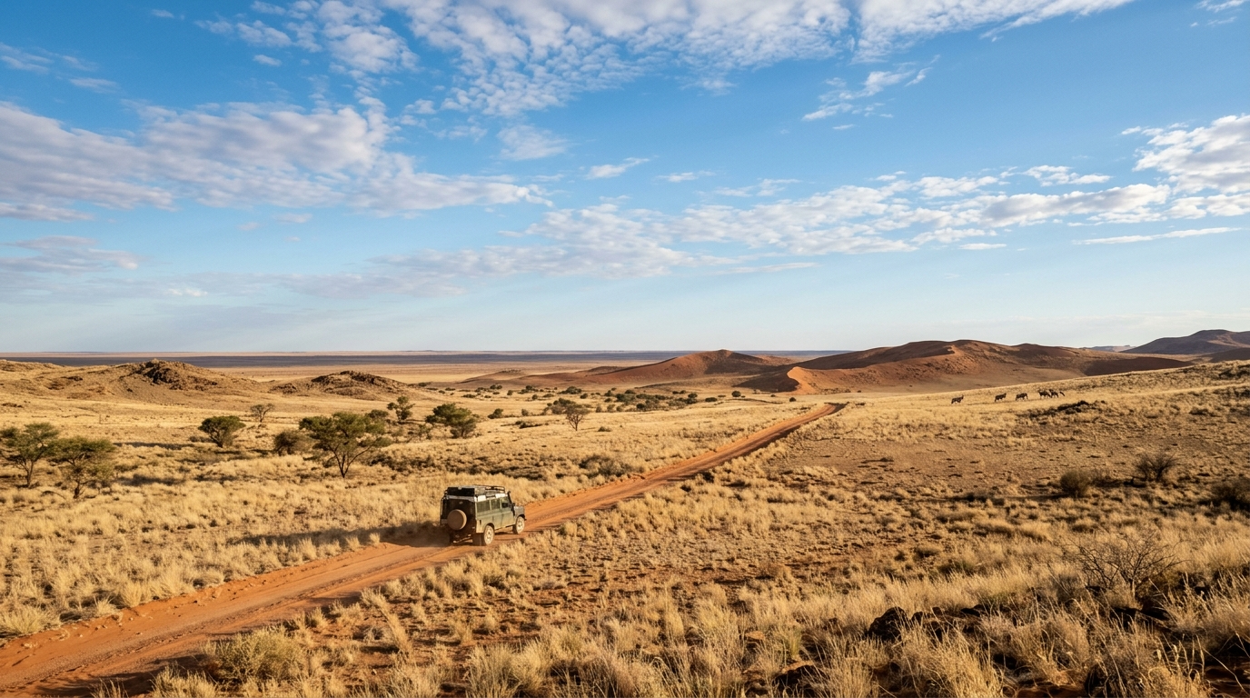Illustration zum Thema: Kalahari an Botswanas Grenze: Welche Route passt zu deiner Namibia-Reise?