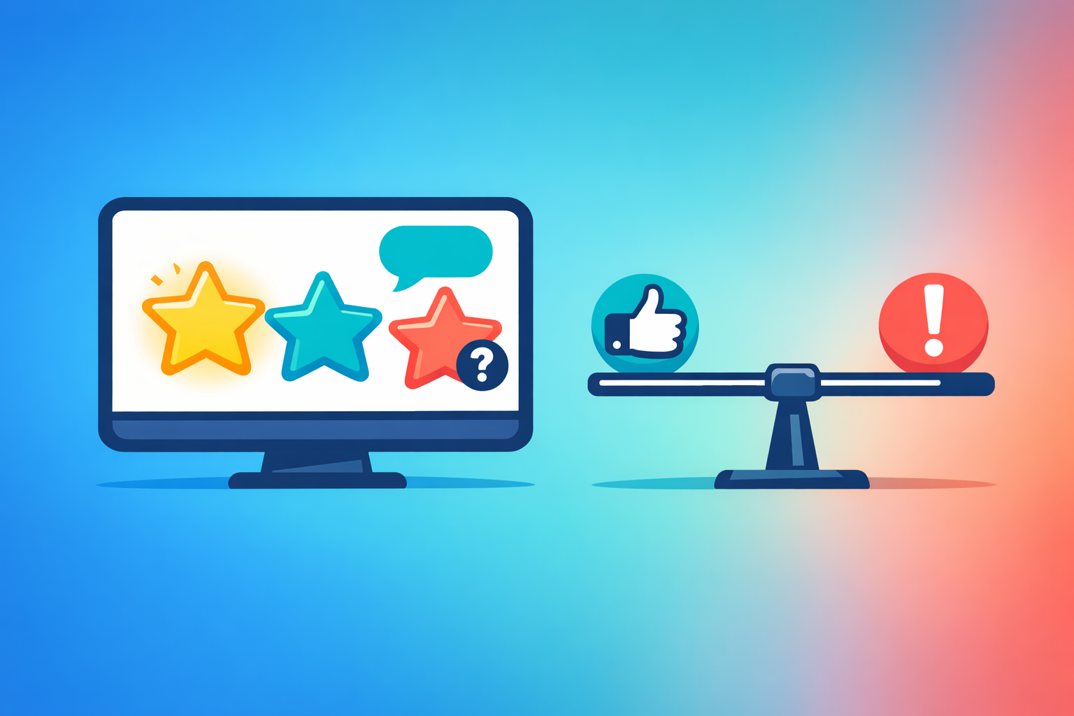 Illustration zum Thema: Sind Kundenbewertungen für deine Website wirklich sinnvoll?