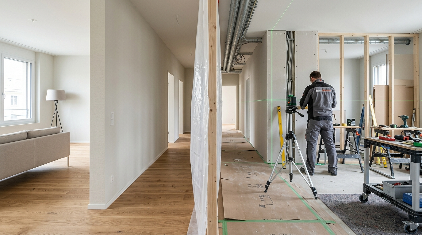 Umbau im bewohnten Zuhause: Etappen technisch planen