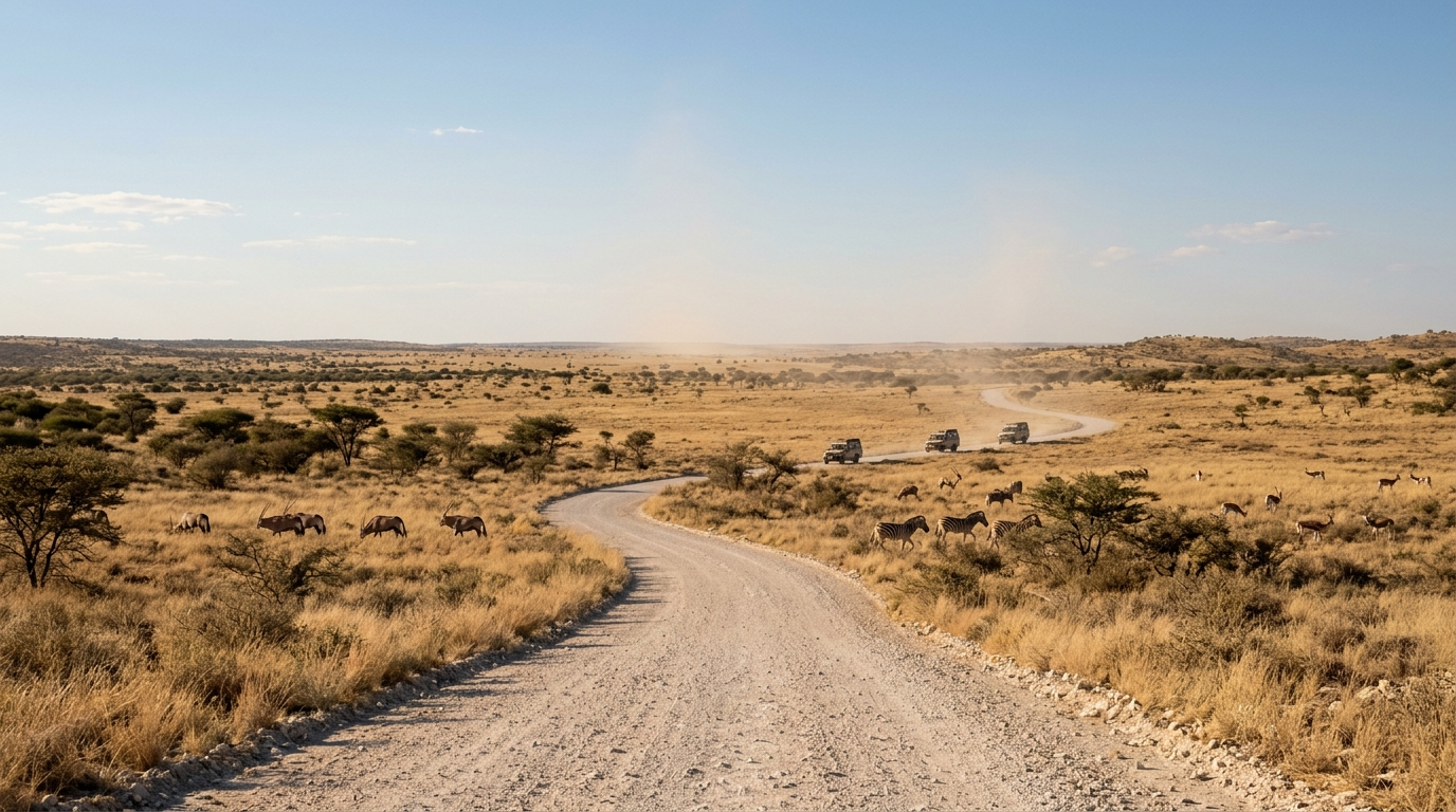 Illustration zum Thema: Etosha Nationalpark: Welche Einfahrt passt zu deiner Route?