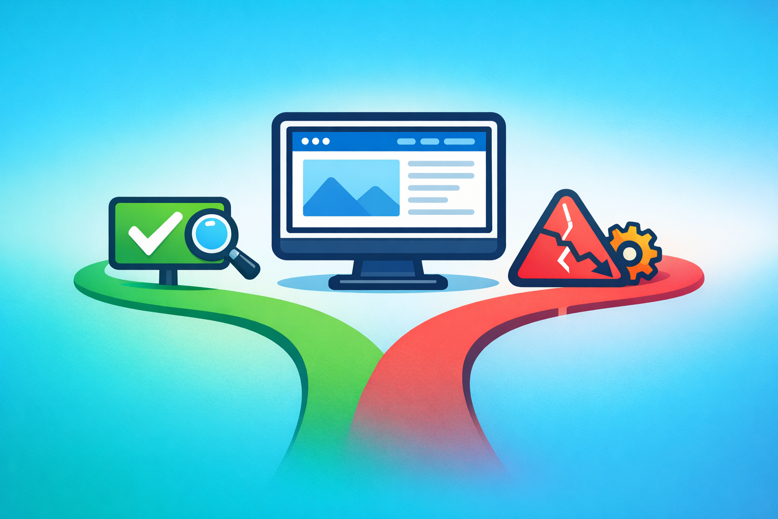 Illustration zum Thema: Warum deine Website Änderungen erst testen sollte