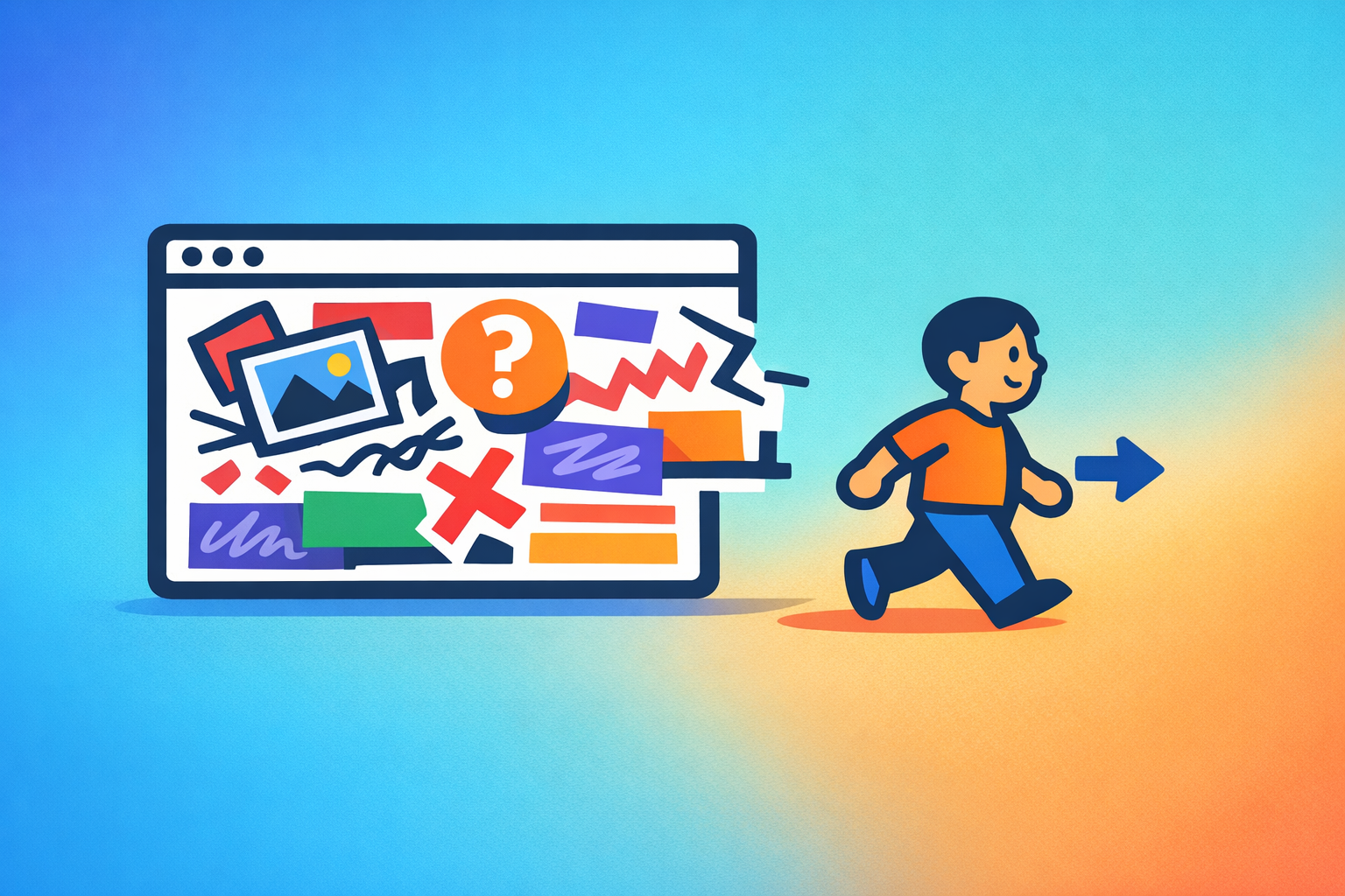Illustration zum Thema: Warum Besucher deine Website verlassen, ohne etwas zu tun